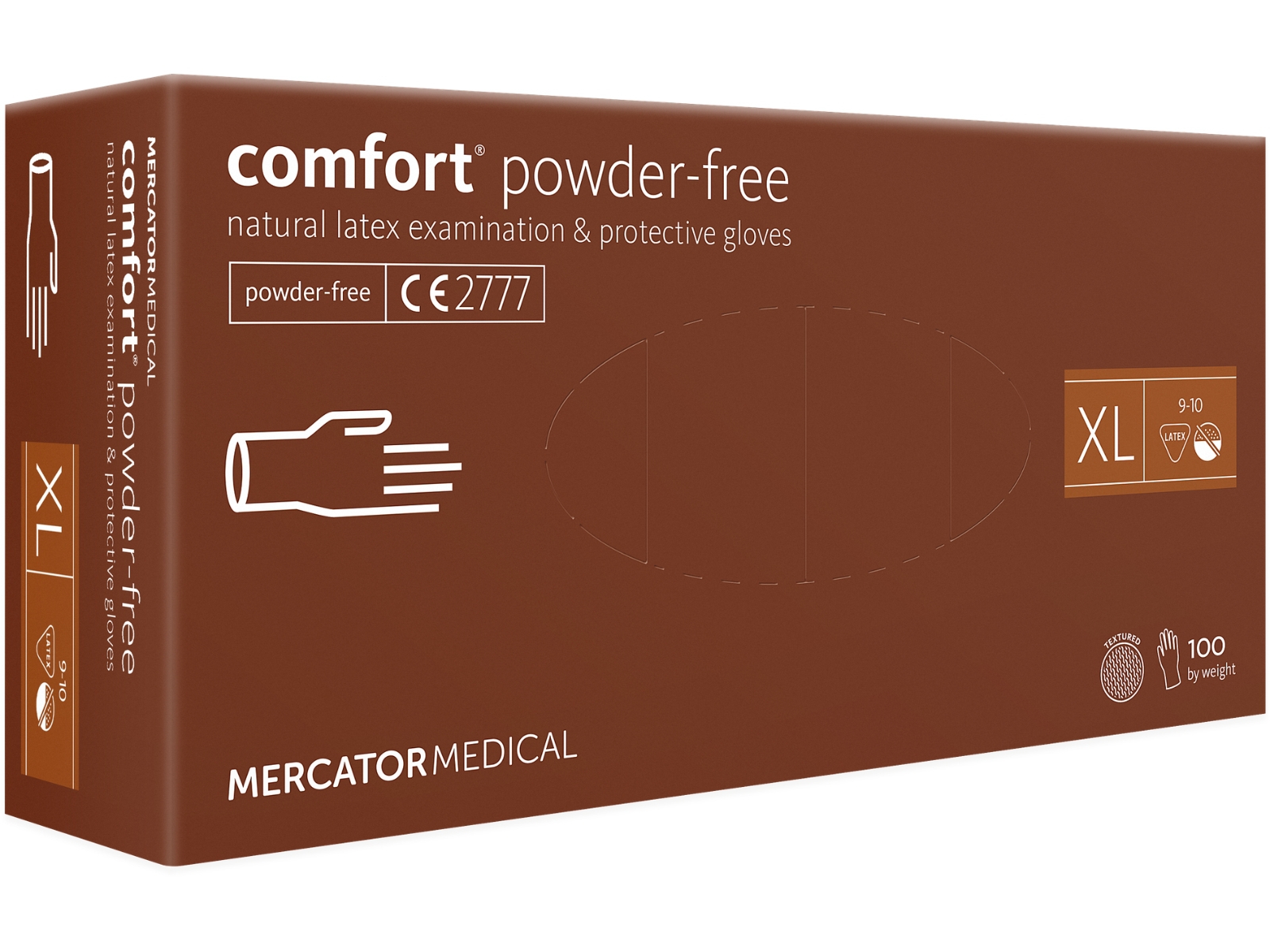 Rękawice Latex Comfort XL Mercator Bezpudrowe A100